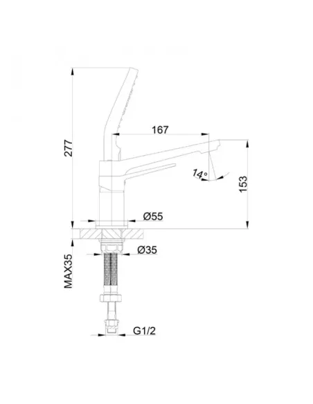 Смеситель для ванны на борт Frap F1161, хром с душевым набором
