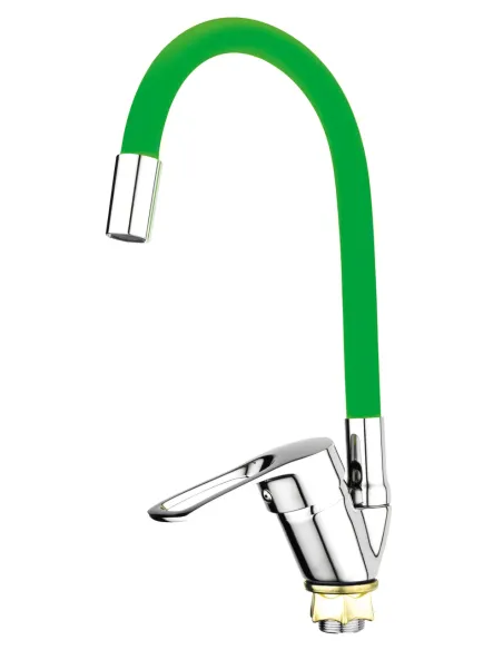 Смеситель для кухни Mixxus Fany 011 Nut Refl.Green с гибким изливом Смеситель для кухни Mixxus Fany 011 Nut Refl.Green с гибким изливом