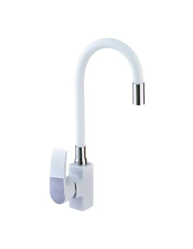 Смеситель для кухни Mixxus Magnum 011 Nut White-Chrome Refl.White с гибким изливом