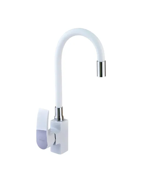 Змішувач для кухні Mixxus Magnum 011 Nut White-Chrome Refl.White з гнучким виливом