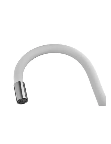 Змішувач для кухні Mixxus Magnum 011 Nut White-Chrome Refl.White з гнучким виливом