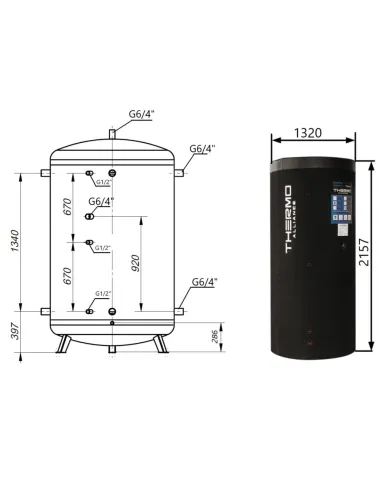 Теплоаккумулятор Thermo Alliance TA-ТАМ-00 2000 л, с изоляцией 60 мм
