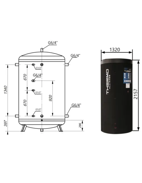 Теплоакумулятор Thermo Alliance TA-ТАМ-00 2000 л з ізоляцією 60 мм