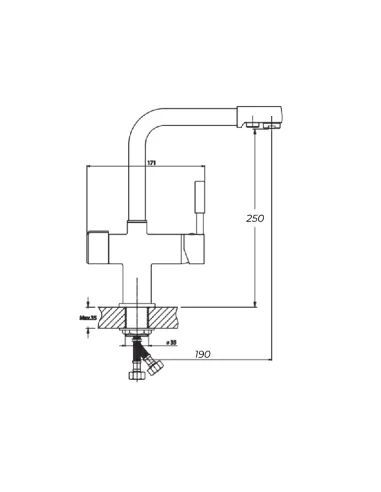 Змішувач для кухні Haiba Hans 021 HB0816 із підключенням до фільтра
