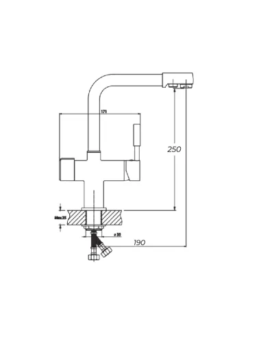 Смеситель для кухни Haiba Hans 021 HB0820 с подключением к фильтру, черный