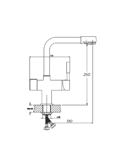 Смеситель для кухни Haiba Hans 021 HB0820 с подключением к фильтру, черный