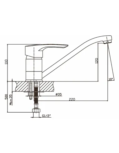 Змішувач для кухні Haiba Hansberg 004 HB0184