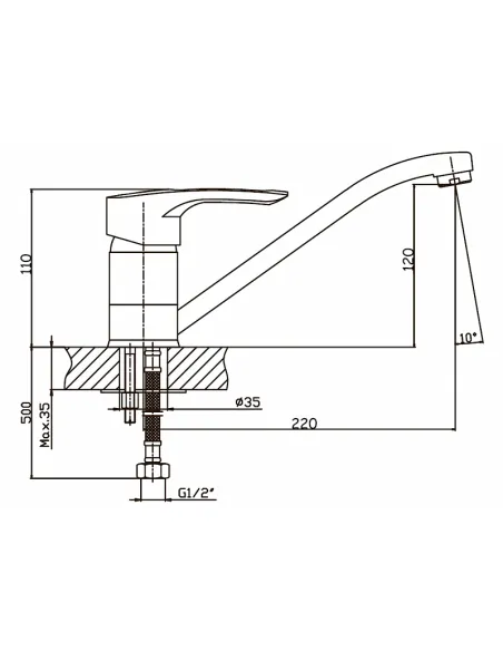 Смеситель для кухни Haiba Hansberg 004 HB0184