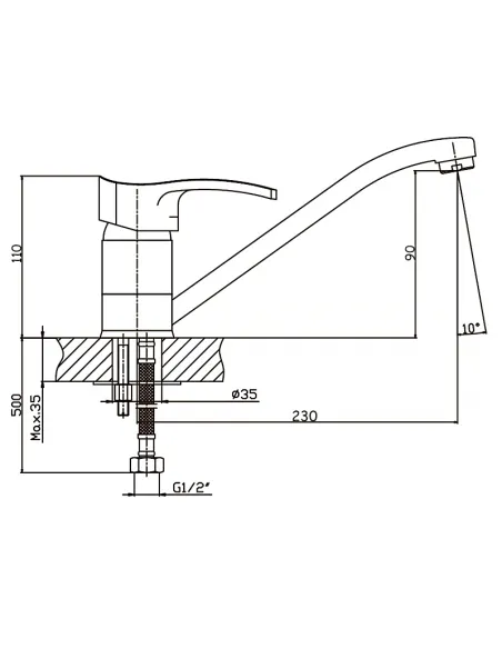 Смеситель для кухни Haiba Focus 004 HB0115
