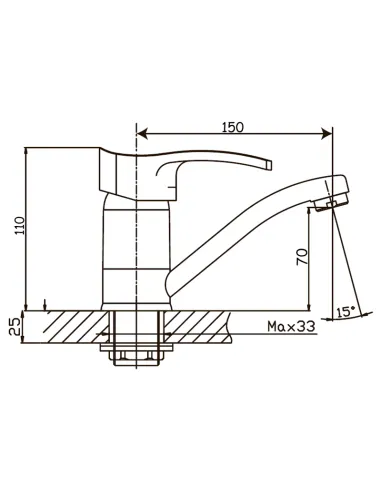 Смеситель для кухни Haiba Focus 555 HB0135, излив 15 см