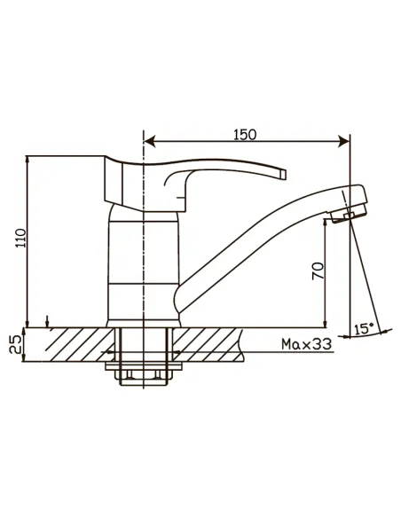 Змішувач для кухні Haiba Focus 555 HB0135, вилив 15 см