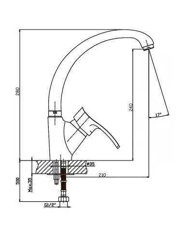 Змішувач для кухні Haiba Focus 011 HB0128