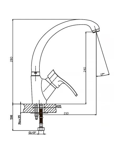 Смеситель для кухни Haiba Focus 011 HB0128