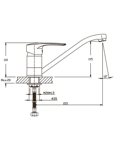 Змішувач для кухні Haiba Germes 555 HB0142