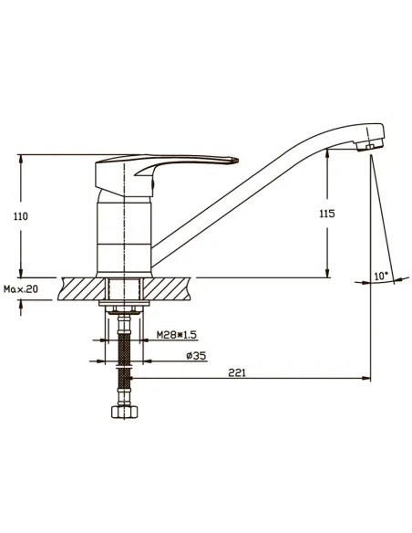 Змішувач для кухні Haiba Germes 555 HB0142
