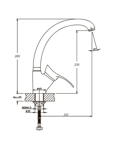 Смеситель для кухни Haiba Germes 777 HB0144