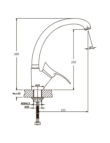 Смеситель для кухни Haiba Germes 777 HB0144