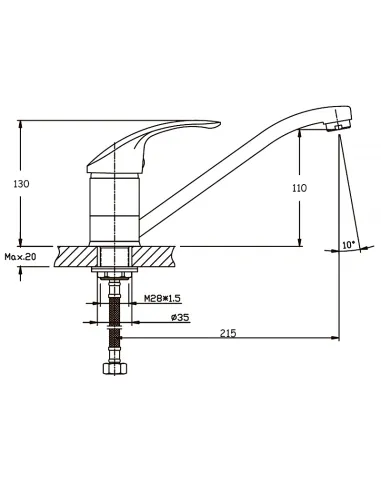 Смеситель для кухни Haiba Fabio 555 HB0105
