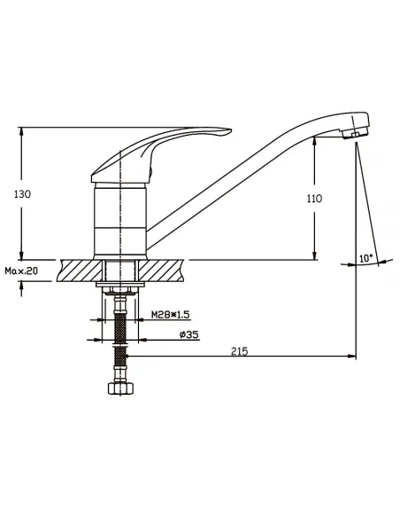 Змішувач для кухні Haiba Fabio 555 HB0105