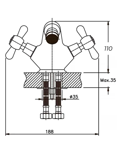 Змішувач для біде Haiba Dominox 162 HB0074 двовентильний