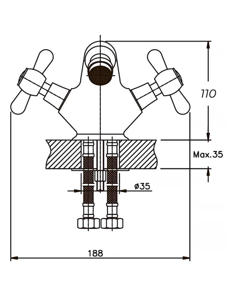 Змішувач для біде Haiba Dominox 162 HB0074 двовентильний