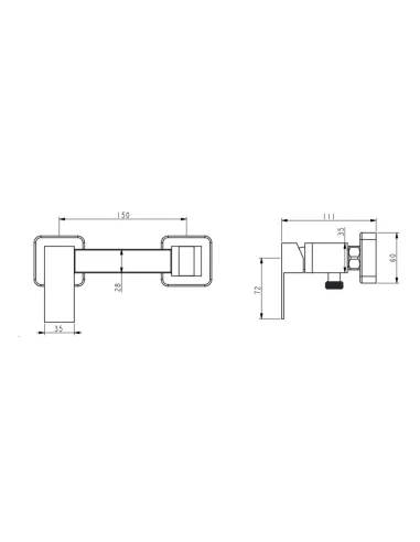 Набір для гігієнічного душу із змішувачем Lidz Kubis 110 Black