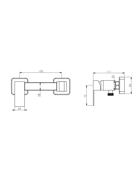 Набор для гигиенического душа со смесителем Lidz Kubis 110 Black