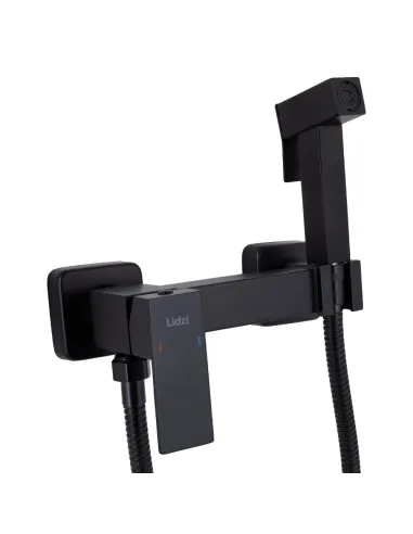 Набор для гигиенического душа со смесителем Lidz Kubis 110 Black