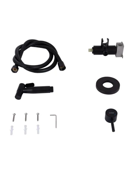 Набор для гигиенического душа со смесителем Lidz Aria 111 Black