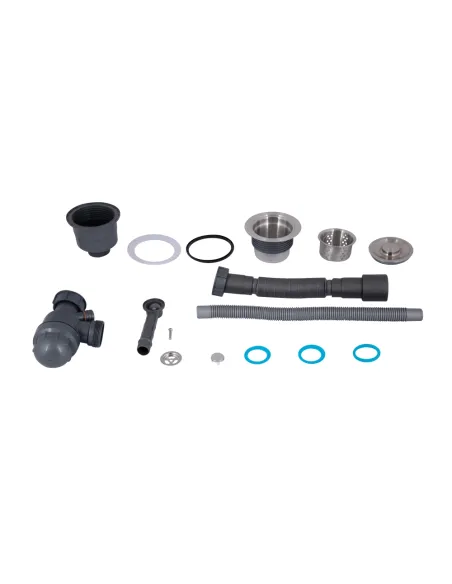 Сифон для мойки Lidz Bruch LK17 PVD, с колбовым переливом