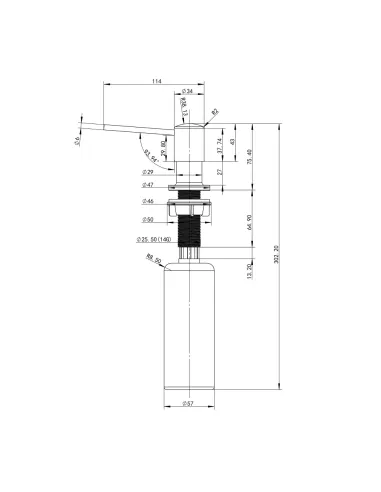 Дозатор жидкого мыла Lidz Brushed Steel LK118, круглый