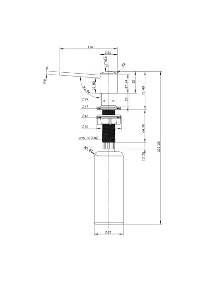 Дозатор жидкого мыла Lidz Brushed Steel LK118, круглый