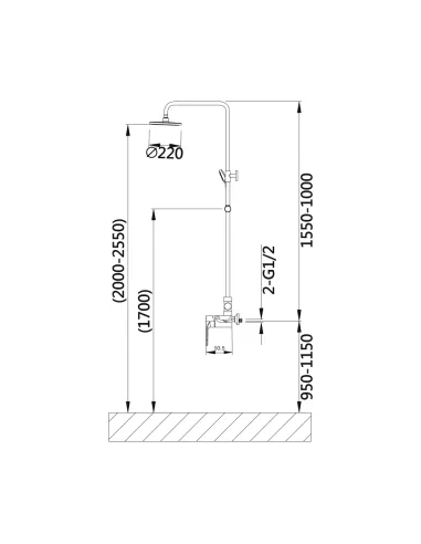 Душевая система со смесителем Q-Tap Jay QTJAY110CRM45544 Chrome