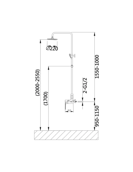 Душевая система со смесителем Q-Tap Jay QTJAY110CRM45544 Chrome