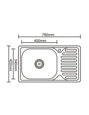 Мийка прямокутна Romzha Anka textura, нержавіюча сталь - 3
