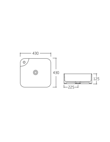 Накладная раковина Q-Тap Stork QT15112194WN White, 430x430x125 мм