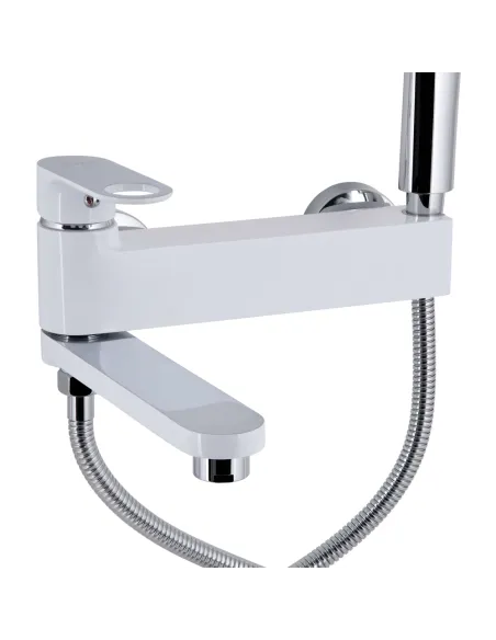 Смеситель для ванны Q-Тap Jay QTJAY260CRW45554 Chrome White с душевым набором