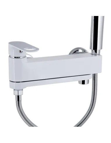 Смеситель для ванны Q-Тap Jay QTJAY260CRW45554 Chrome White с душевым набором