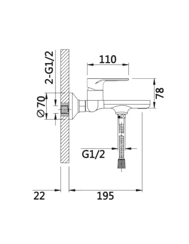 Змішувач для ванни Q-Tap Jay QTJAY259CRW45553 Chrome White з душовим набором