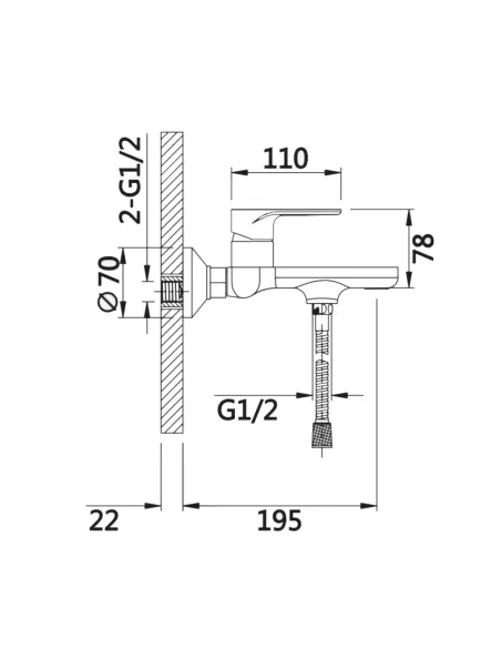 Змішувач для ванни Q-Tap Jay QTJAY259CRW45553 Chrome White з душовим набором