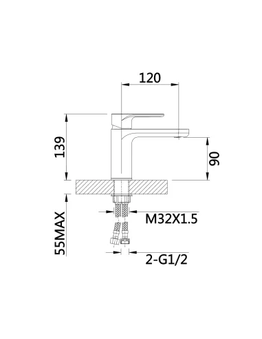 Змішувач для умивальника Q-Tap Jay QTJAY270CRW45551 Chrome White