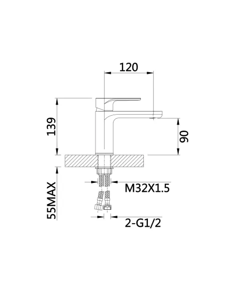 Змішувач для умивальника Q-Tap Jay QTJAY270CRW45551 Chrome White