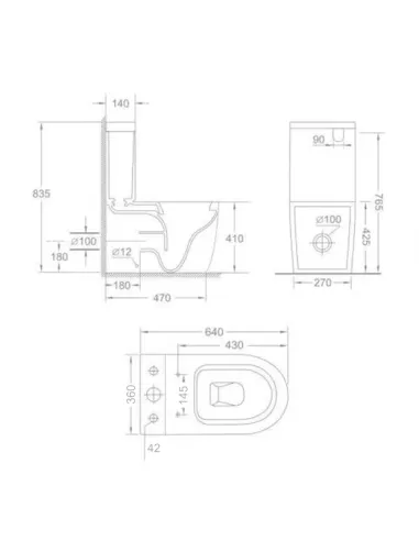 Унітаз-компакт Jay Ultra Quiet WHITE QT28228300W безободковий, 640x360x835 мм, сидіння Soft-close
