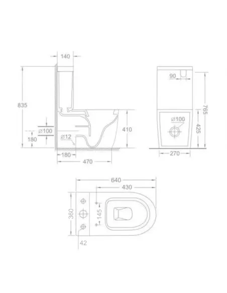 Унитаз-компакт Q-Tap Jay Ultra Quiet WHITE QT28228300W безободковый, 640x360x835 мм, сиденье Soft-close