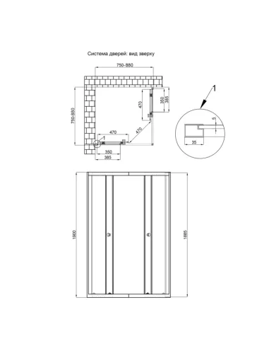 Душова кабіна без піддону Q-Tap Pisces BLA107-9SC5 квадратна