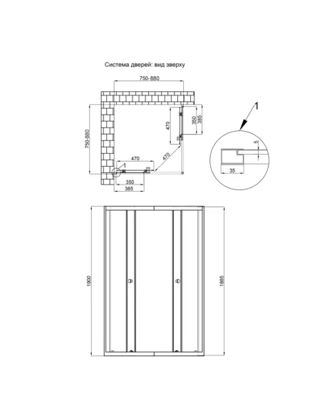 Душова кабіна без піддону Q-Tap Pisces BLA107-9SC5 квадратна