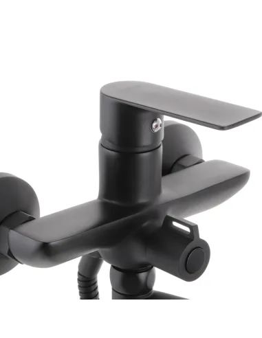 Змішувач для ванни Haiba Alex 006 Euro HB3925 з душовим набором, чорний