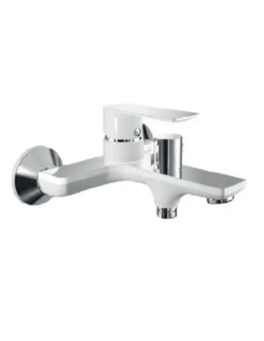 Смеситель для ванны Haiba Alex 009 Euro White-Chrome HB9568 с душевым набором, белый