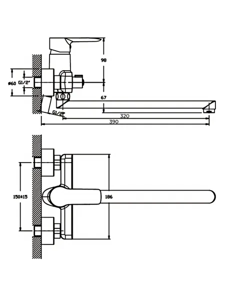Змішувач для ванни Haiba Columbia 006 HB0039 із душовим набором