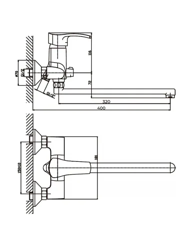 Смеситель для ванны Haiba Focus 006 HB0120 с душевым набором